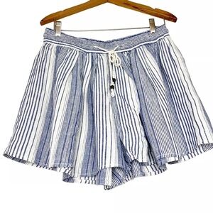GAP Navy and White Striped High Waist Shorts